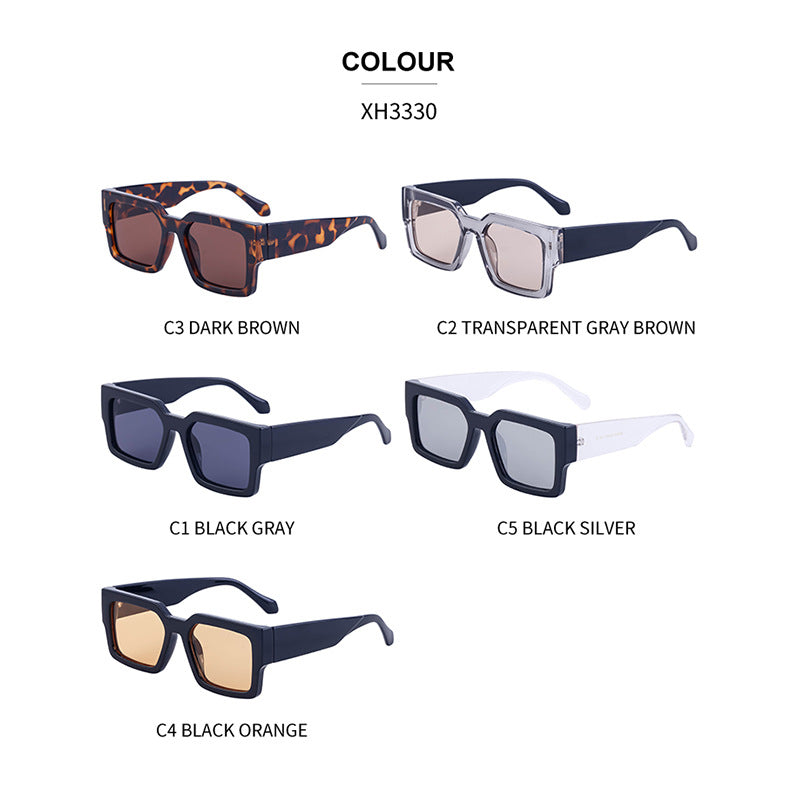 Wholesale Square Frame Color Contrast PC Sunglasses